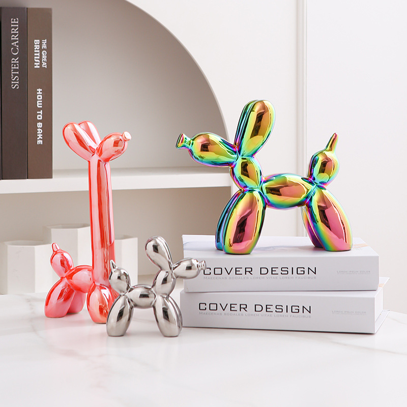Wholesale Modern Animal Ceramic Balloon Dog Statue Colorful Home Decor Bulk Order for Gift Shops/Ret
